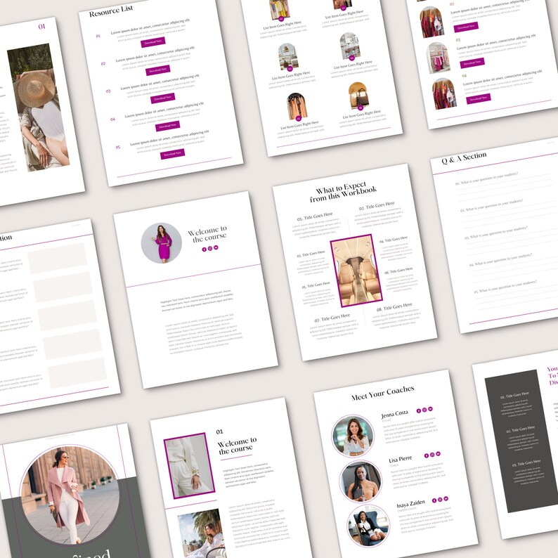Puede incluir: Un libro de trabajo con un dise&ntilde;o rosa y blanco. La portada presenta una foto de una mujer con una bata rosa. El t&iacute;tulo del libro de trabajo es "What to Expect from this Workbook".