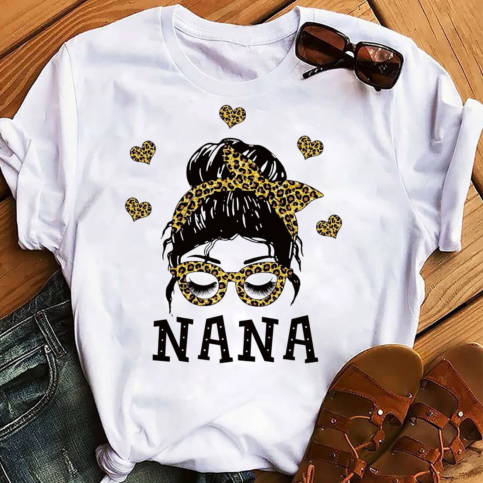 Nana life leopard svg Gold Leopard Nana Head Nana life | Etsy