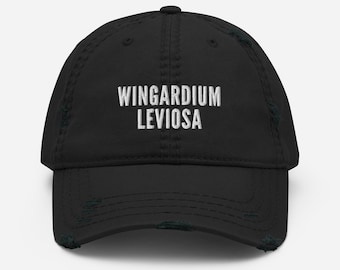 Wingardium Leviosa Distressed Dad Hat