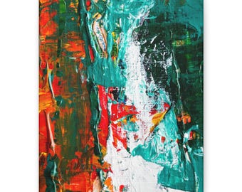 Textured Abstract Canvas Painting – Modern Rainbow Wall Art