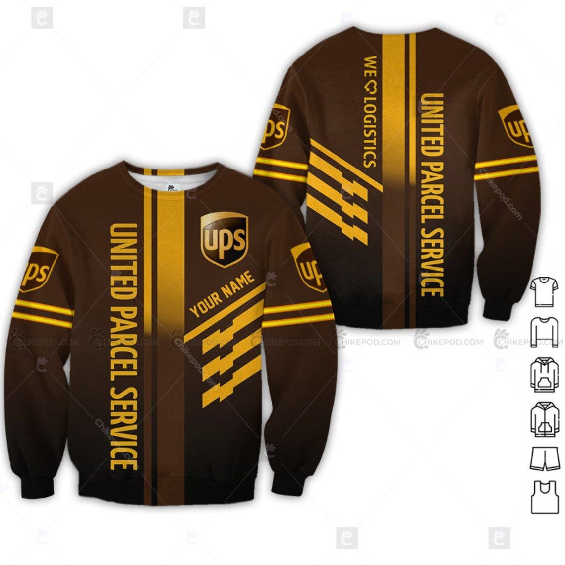 UPS braun Logo Erwachsene Unisex Hoodie UPS Zip Hoodie | Etsy