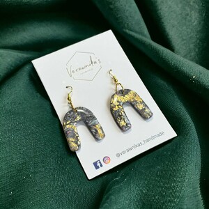 Bengali Collection: Medium Horseshoe Earrings with Golden Hooks