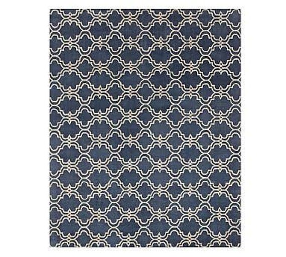 Hand Tufted Scroll Tile Rug Traditional Area Rug Modern Woolen - Etsy