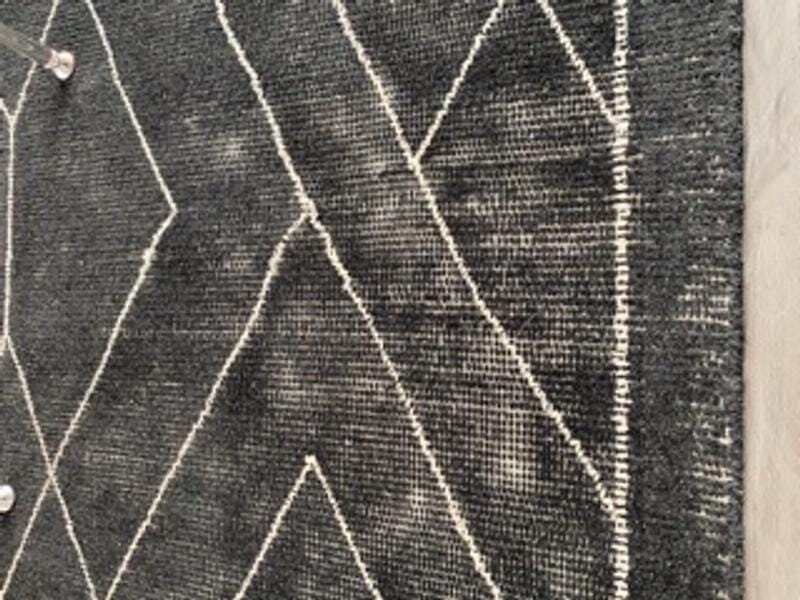 Handmade Tufted Wool Area Rug Modern Ruell Black Geometric Etsy