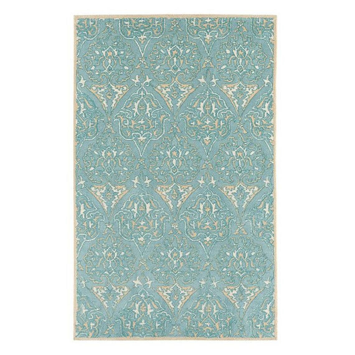 Ballard Design Area Rug Asher Hand Tufted Blue Modern Woolen Etsy UK