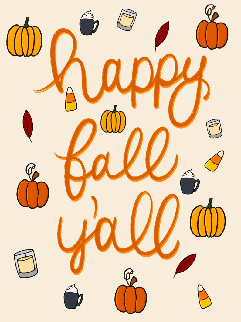 Happy Fall Y’all iPad Background PNG Download - Etsy