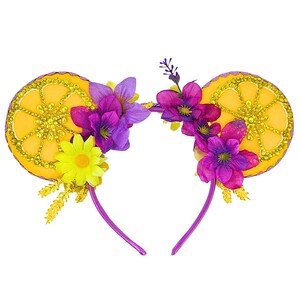 Violet Lemonade Floral Swarovski Crystal Encrusted Mouse Ears