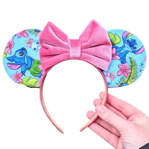 Tropical Stitch and Scrump Fabric Mouse Ears