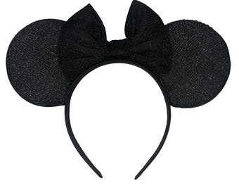 Black Beauty Sparkle Packed Fabric Mouse Ears