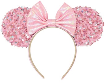 Ballerina Pink Velvet and Sequin Mouse Ears