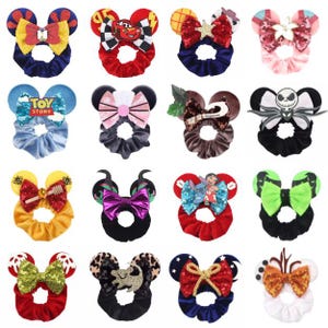 Minnie and Mickey Mouse Disney Ear Scrunchies for Hair