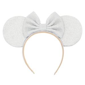 Glas Slipper Silber Pailletten Stoff Maus Ohren