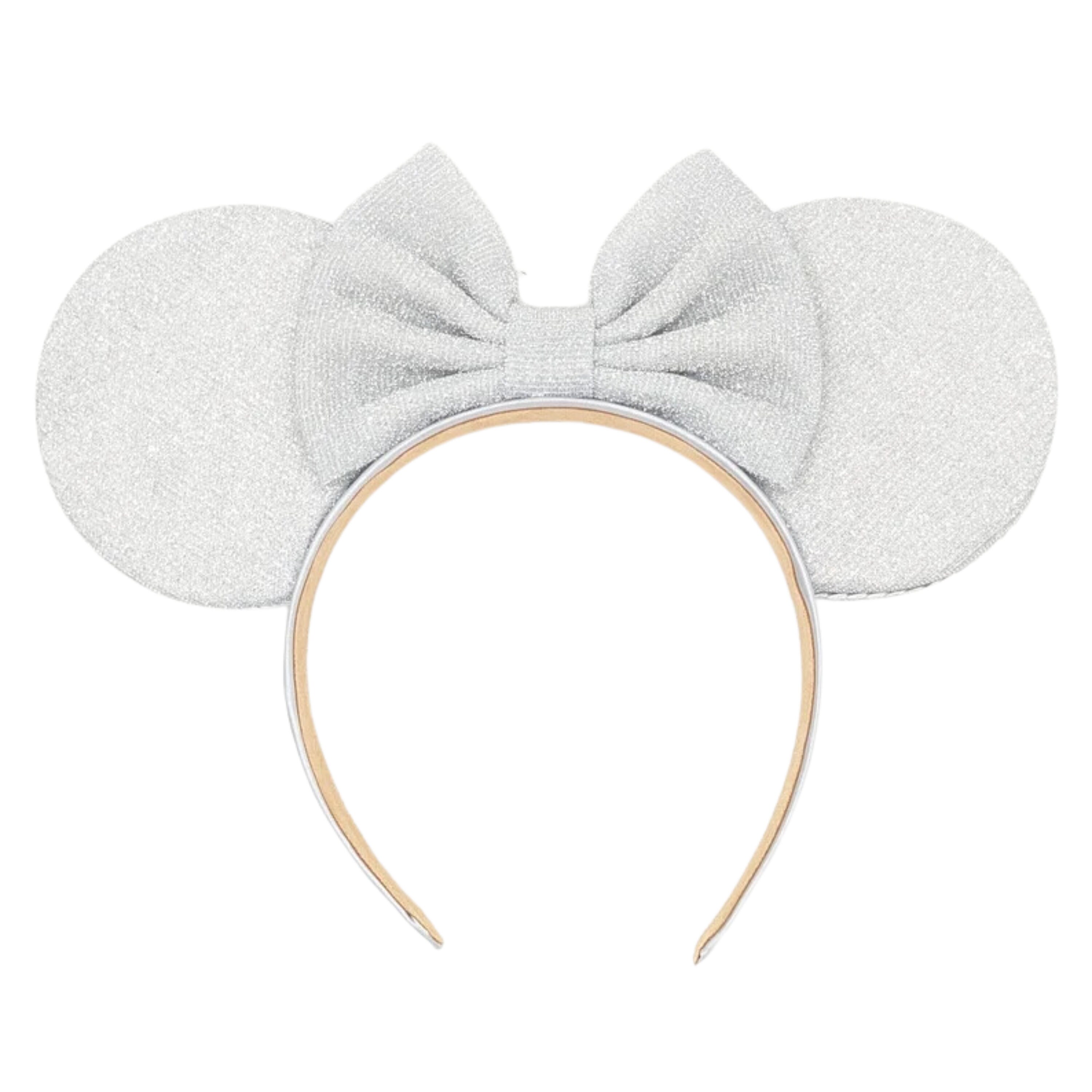 Glass Slipper Silver Sequin Fabric Mouse Ears