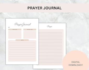Diario de oración para mujeres, Diario de oración imprimible, Diario, Notas de oración, Notas de las Escrituras, Diario de oración diario