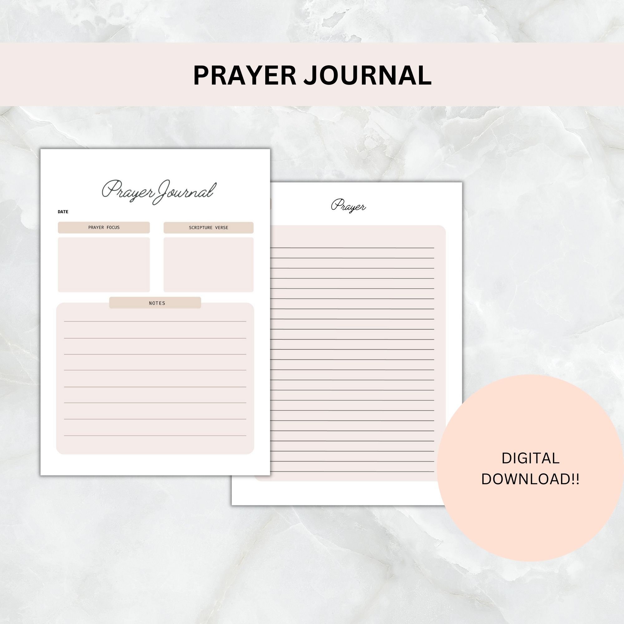 Prayer Journal for Women, Printable Prayer Journal, Daily Journal ...