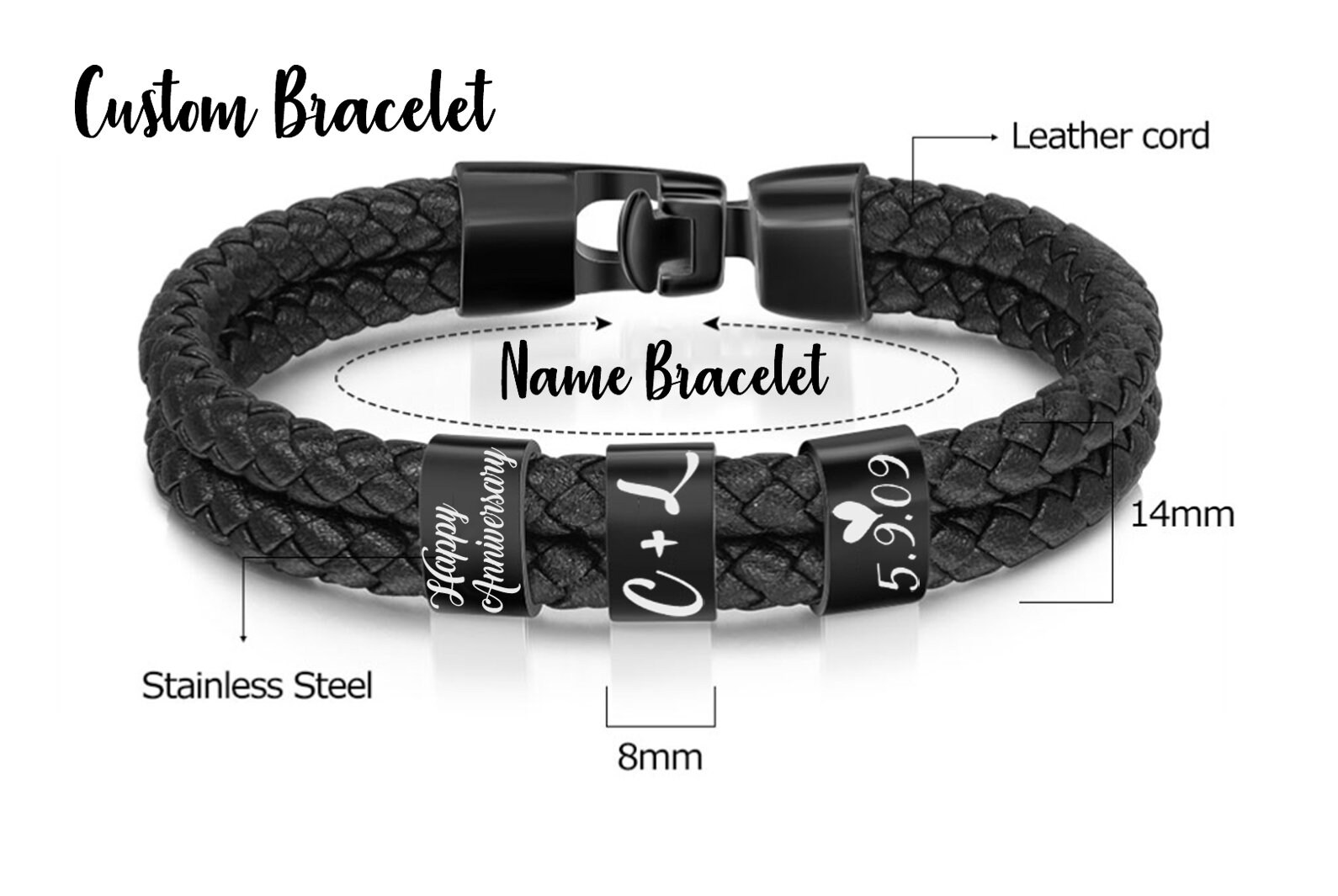 Men Bracelet engraved Dad Bracelet Father's Day Gift Etsy