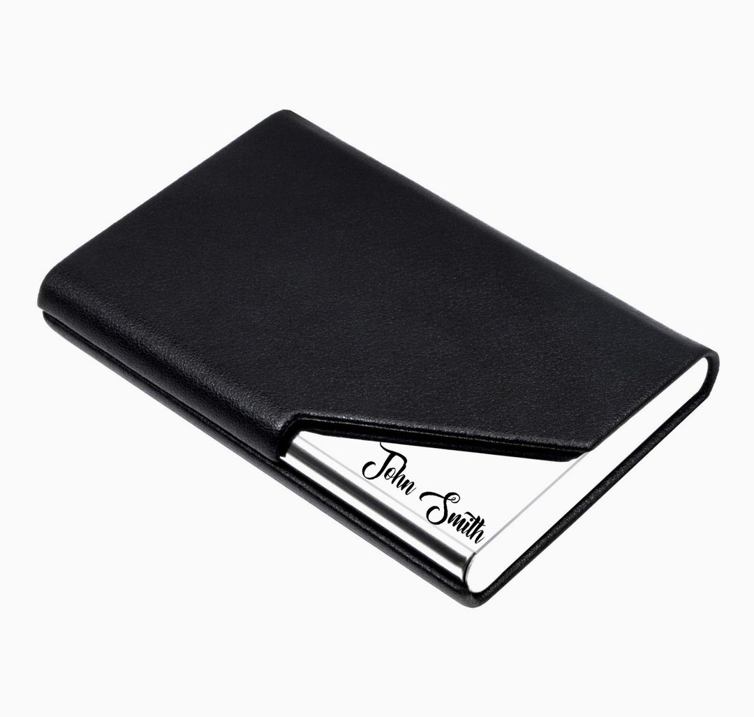 Leather Business Card Holder Custom Business Card Holder Etsy