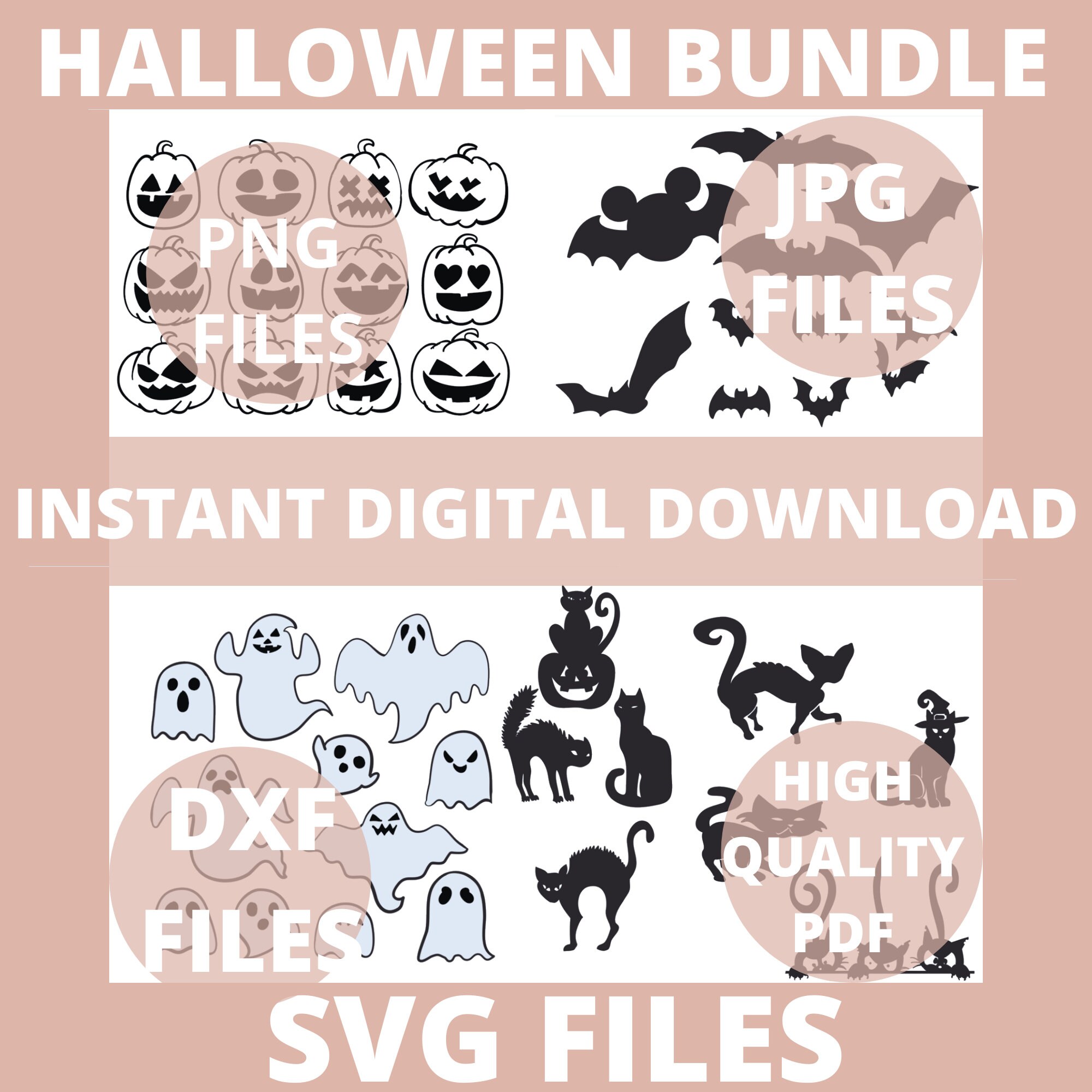 Halloween SVG Bundle, Cat SVG, Ghost SVG, Bat Svg, Pumpkin Svgs ...
