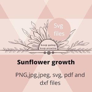 Sunflower arrow| Sunflower growth, keep going, keep growing, Digital files, Instant digital download, SVG files, Diy sunflower