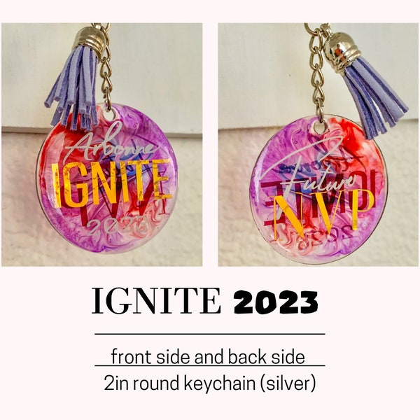 Cute keychain, Arbonne consultants, nvp, dm, am,rvp, Ignite, inspire, empower silver, gold tassels