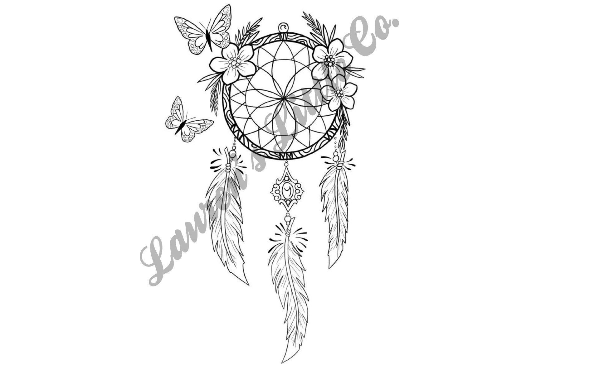 Flower Butterfly Dreamcatcher dreamcatcher svg boho Etsy