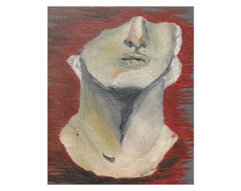 Greek Statue Bust Art Print, Dark Academia Decor