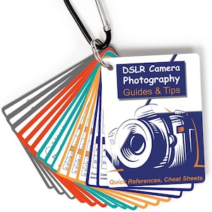 DSLR Photography Cheat Sheet Cards - Waterproof and Scratch Resistant