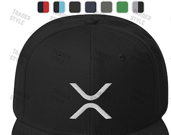 XRP Big Logo Snapback Cap ripple crypto trading trader gift embroidery hat