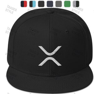 XRP Big Logo Snapback Cap Ripple Kryptohandel Trader Geschenk Stickerei Hut