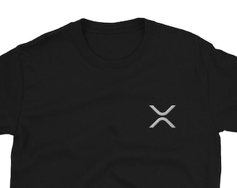 May include: Black short-sleeved t-shirt with a white X logo on the front.