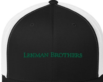 Vintage Lehman Brothers Corporate Trucker Cap Stock Market Trading Trader Gift Embroidery Hat
