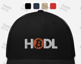 Bitcoin Hold Trucker Cap Holding crypto cryptocurrency BTC trading trader gift embroidery hat