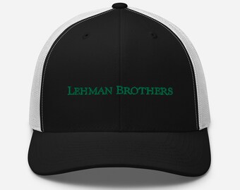 Vintage Lehman Brothers White Trucker Cap Stock Trader Gift Embroidery Hat