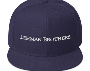 Lehman Brothers White Snapback Cap Stock Trader Gift Embroidery Hat