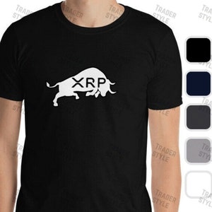 XRP Bull T-shirt Black & White Ripple crypto merch currency Hold trader gift tee