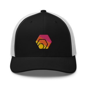 Gorra de camionero hexagona con bordado de criptomoneda HEX, ideal como regalo para comerciantes de criptomonedas