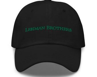 Lehman Brothers Adjustable Baseball Cap Stock Trader Gift Embroidery Dad Hat
