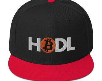 Bitcoin Hold Snapback Cap BTC Crypto Trader Gift Embroidery Hat