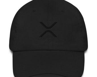 May include: Black baseball cap with a black embroidered X logo.