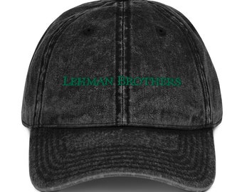 Vintage Lehman Brothers Distressed Baseball Cap Stock Trader Embroidery Dad Hat