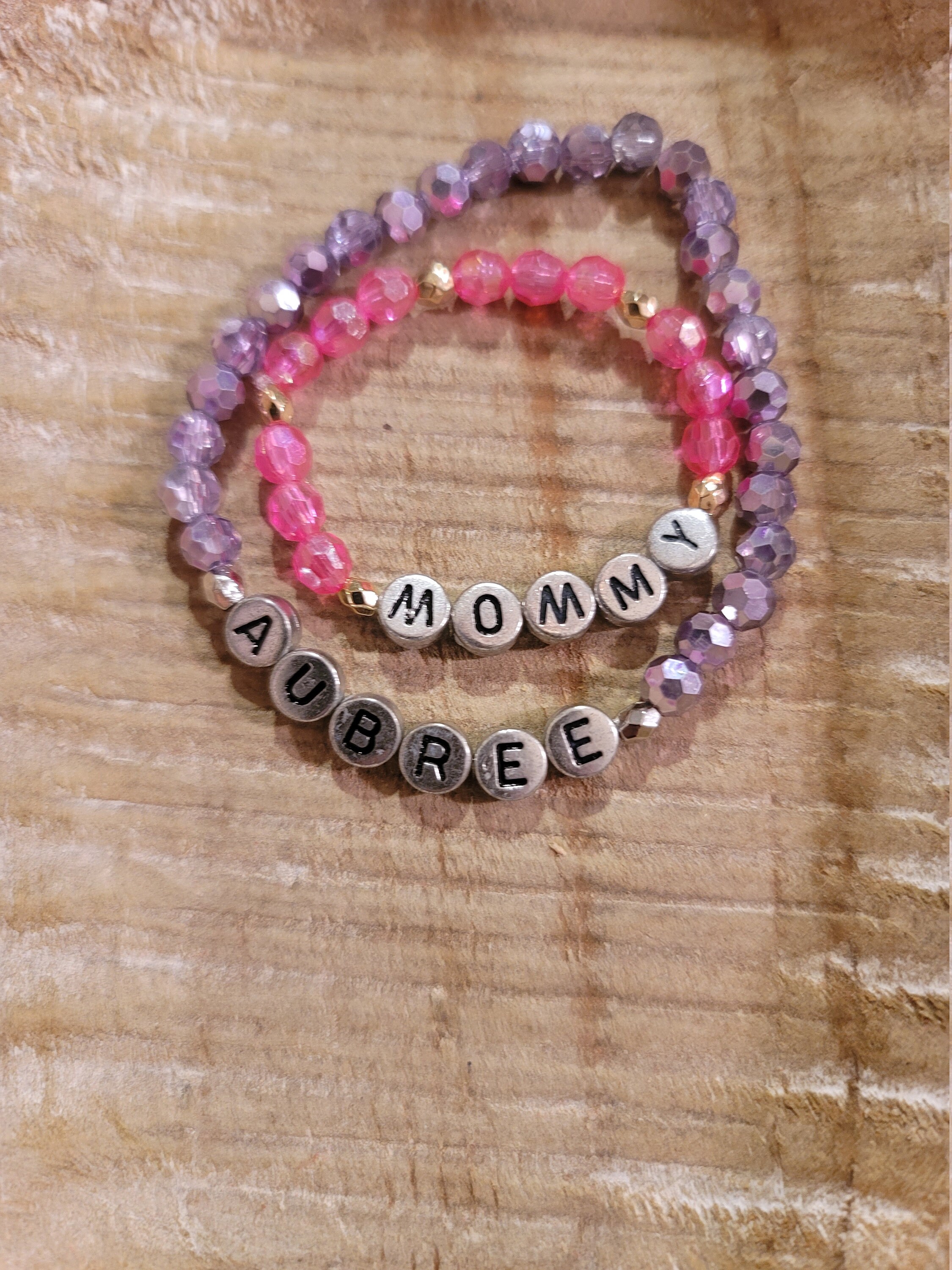 Personalized Mommy and Me Bracelet Set | Etsy