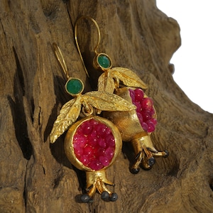 Pomegranate Earrings,Turkish  jewllery for Special- Handmade with Ottoman and Armenian,Turkish earrings for womenJewelry,Gifts