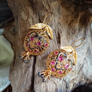 Granatapfel Ohrringe: Einzigartiger Osmanischer, Israelischer, Jüdischer Schmuck mit etruskischen, armenischen Charms Geschenke für Mutter