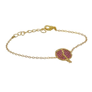 Elegant Pomegranate Bracelet,Pomegranate charm gold filled Armenian,Etruscan Jewelry Gifts for Mom