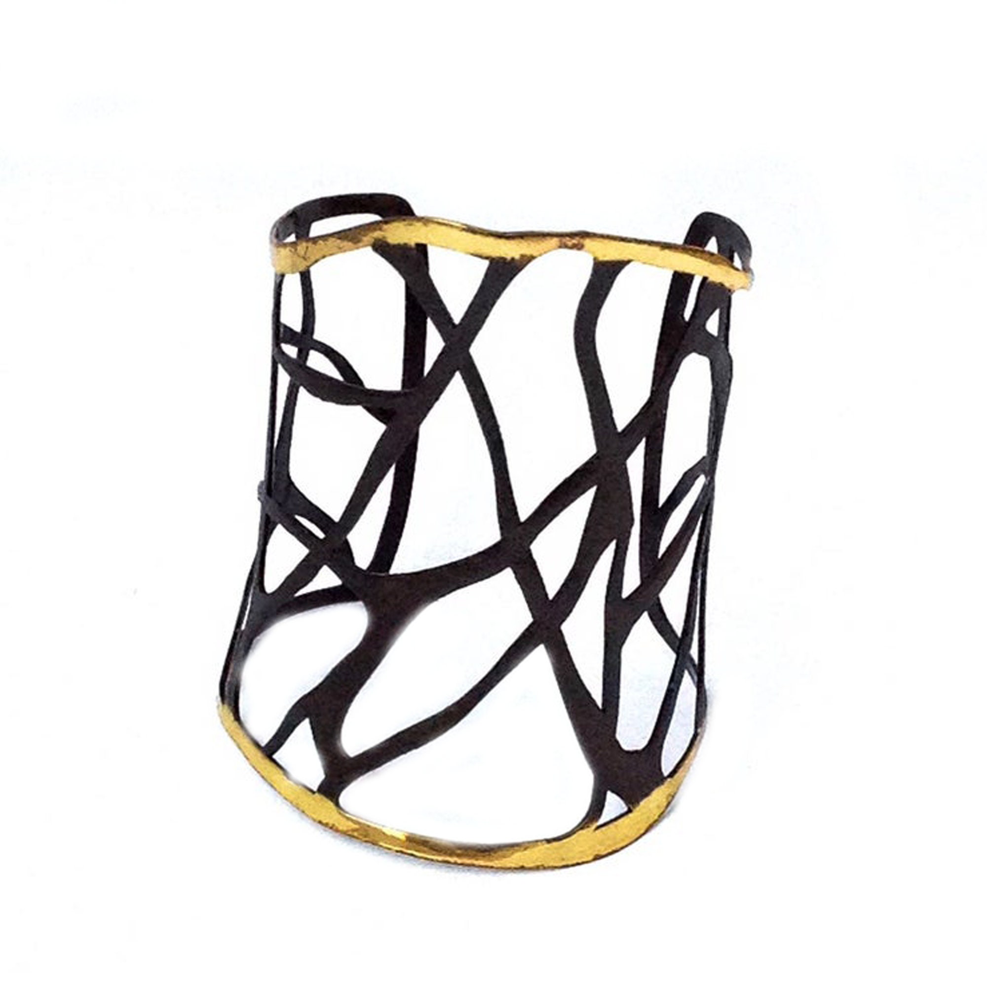 Wide Cuff Braceletsgeometric Cuffstwo Tone Braceletstribal Etsy