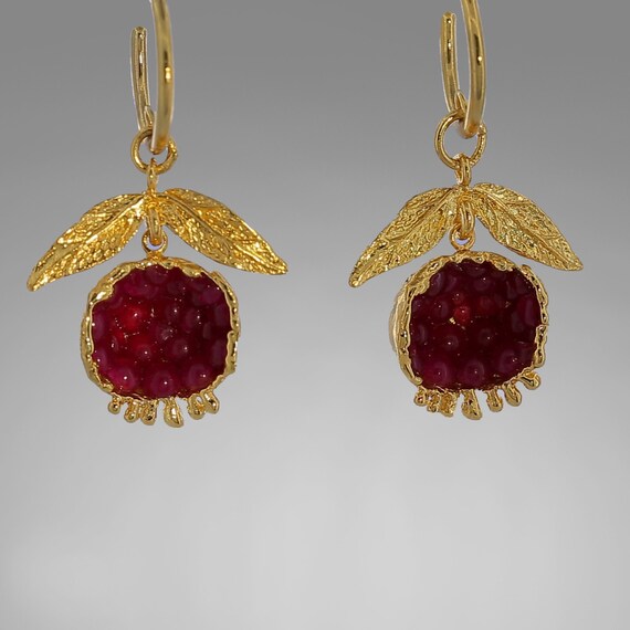 Etsy pomegranate sale earrings