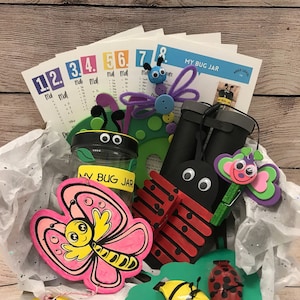 Bug and Insect Kids Craft Kit & Activity Box, Kids Craft Kit, Birthday Gift, Bug Crafts, Spring Crafts, Butterfly Wind Chime, Insect Crafts