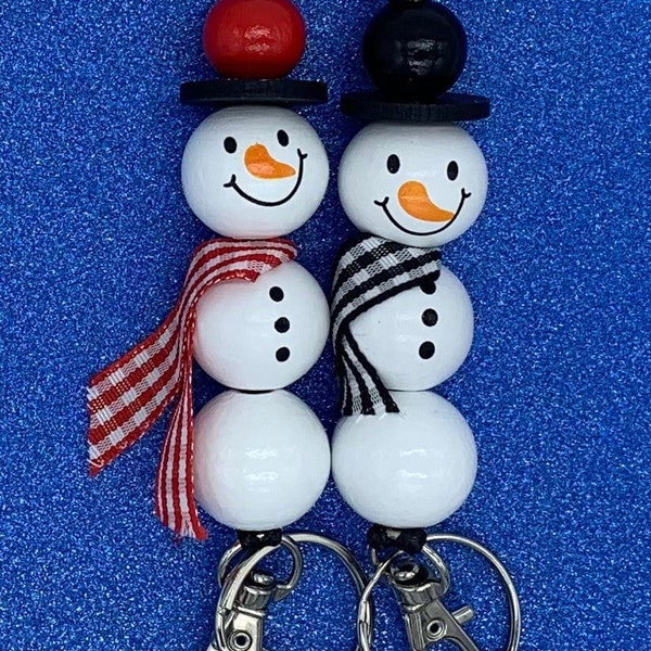 Snowman Lanyard, Teacher Lanyard, ID Badge Holder, Christmas Holiday Lanyard, Teacher Gift, Key Chain, Winter Lanyard, Snowman Key Chain