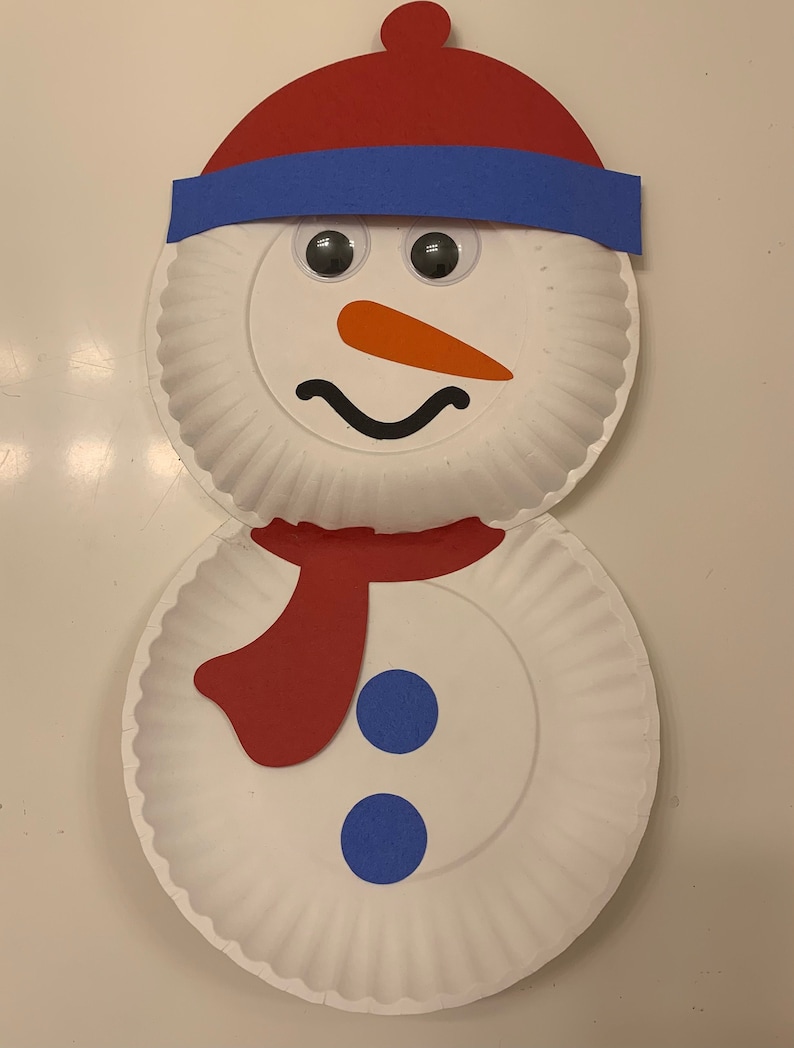 Paper Plate Snowman Craft Kit, Winter Preschool Activity, Classroom ...
