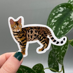 Vinyl Bengal Cat Sticker - Waterproof - Hydro Flask - Water Bottle - Scratch-Resistant - Spotted Cats Gift - Cat Mom - Pet Parent - Matte